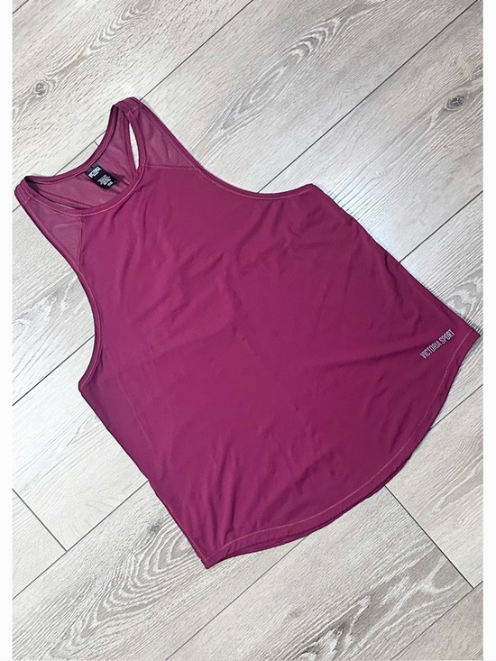 Victoria Sport Tops - Victoria Sport Maroon Racerback Mesh Active Tank Top